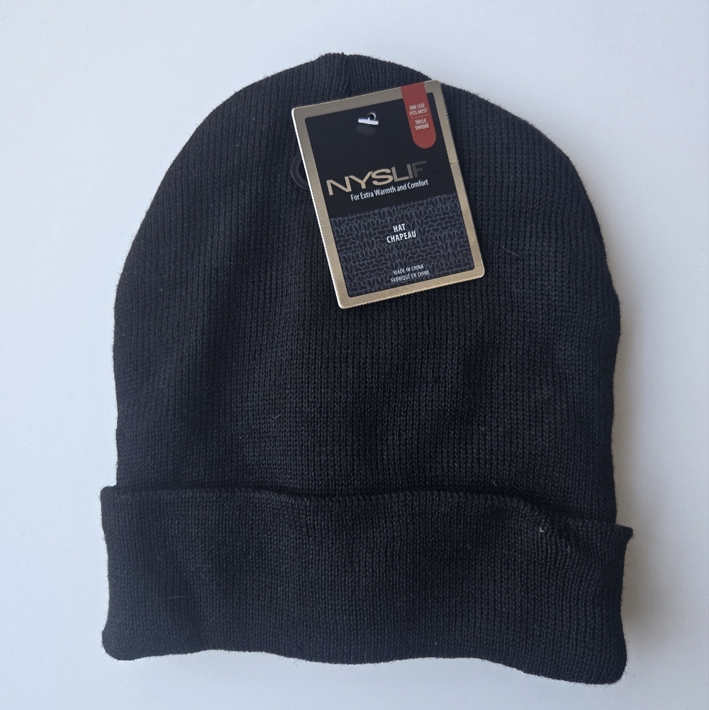 Cozy & Warm Black Knit Beanie with Plush Lining- Unisex